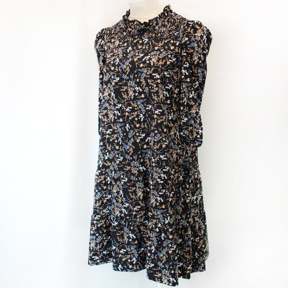 New Udel New York conservative modest lined floral print dress long sleeve Large